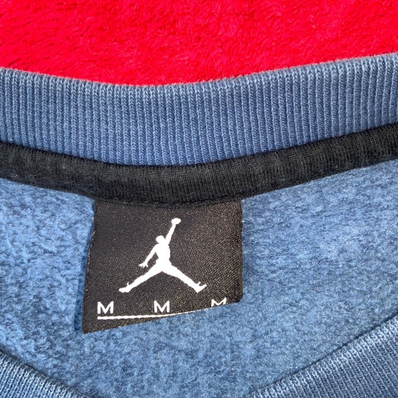 Jordan Retro Block Sweatshirt Crewneck JUMPAN Graphic Print Blue Men's Size M - Picture 2 of 3